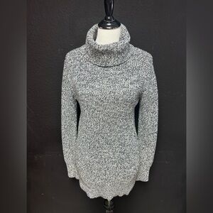 Abercrombie & Fitch black gray marled chunky turtleneck sweater Size S EUC